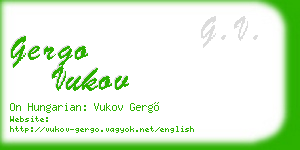 gergo vukov business card